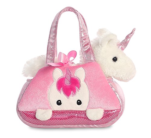 Aurora 32791, Fancy Pals Peek-A-Boo, Princesa Kitty + 32795 Bolso Fancy PAL Peek-A-Boo para Mascotas, Unicornio, 21 Cm, Rosa