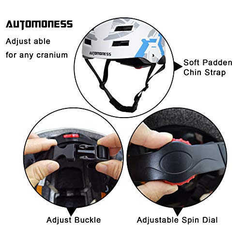 Automoness Casco Skate,Casco Bicicleta con CE Certifiacdo,Unisex Adultos Jovenes Ninos.Multi-Deporte para Ciclismo,Skate, Esquí, Patinaje,3 Tamaño