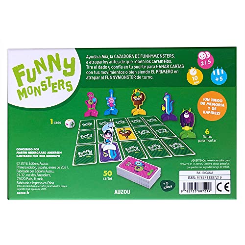 Auzou- Caja Juego: Monstruos Divertidos. Funny Monsters, Multicolor (XOU-88721)