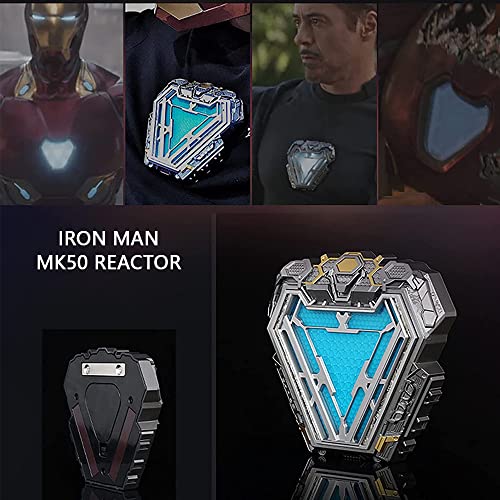 Avenger Iron Man Mk50 ARC Reactor Tony Stark Heart of Mark Figura Modelo de luz LED Superhéroe 1: 1 Marvel Toys Lámpara de Pecho Regalo para niños