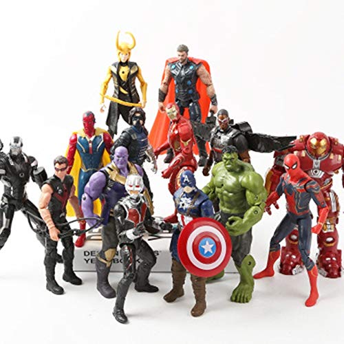 Avengers 3 Infinity War Action Figuras Toys Set Hulk Capitán América Spiderman Thanos Hierro Hombre Hulkbuster (Color : Loki)