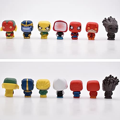 Avengers Cake Topper, 24 Piezas Avengers Figuras Set Spiderman Cake Topper Decoración Dibujos animados Cake Topper Decoración de Fiesta para Niños y Fiestas de Cumpleaños de Niños