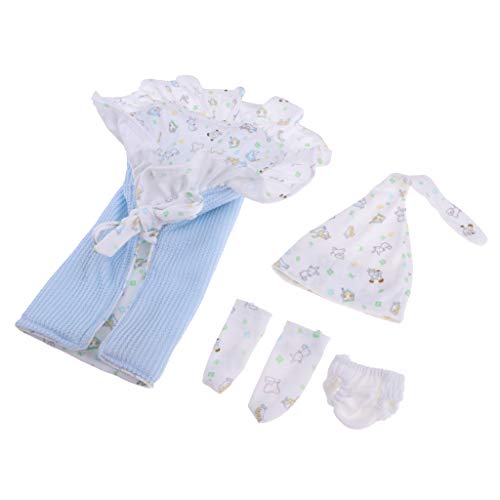 B Baosity Kit de Sombrero Calcetines Ropa Interior Calzoncillos Manta Juguete Eductivo para 26-28cm Muñeca Renacido Accs - Azul