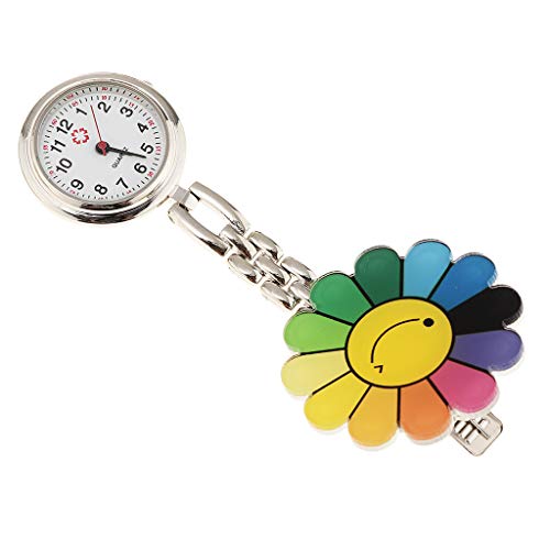 B Baosity Reloj de Bolsillo con Solapa de Reloj de Enfermera con Clip en Forma de Fresa Y Flor Rosa de Color Caramelo - e