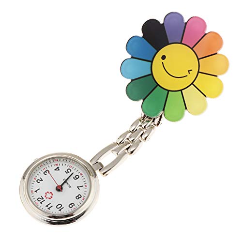 B Baosity Reloj de Bolsillo con Solapa de Reloj de Enfermera con Clip en Forma de Fresa Y Flor Rosa de Color Caramelo - e