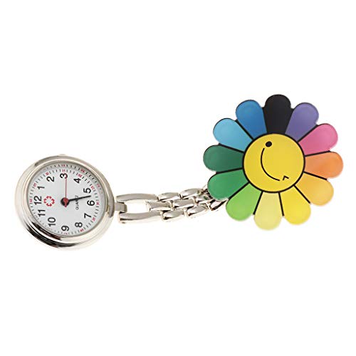 B Baosity Reloj de Bolsillo con Solapa de Reloj de Enfermera con Clip en Forma de Fresa Y Flor Rosa de Color Caramelo - e