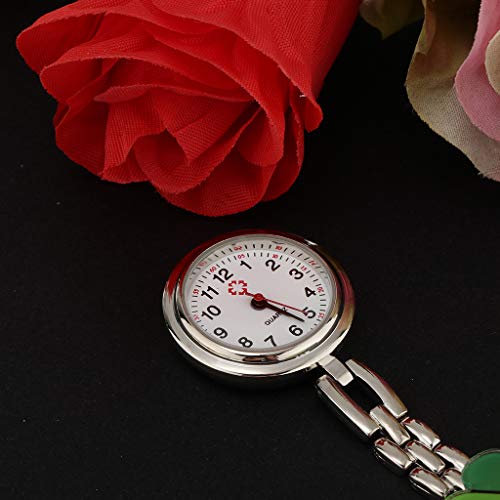 B Baosity Reloj de Bolsillo con Solapa de Reloj de Enfermera con Clip en Forma de Fresa Y Flor Rosa de Color Caramelo - e