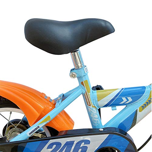 B065 Bicicleta Magic para niños talla 16 con cesta y ruedines 5-7 años AZUL