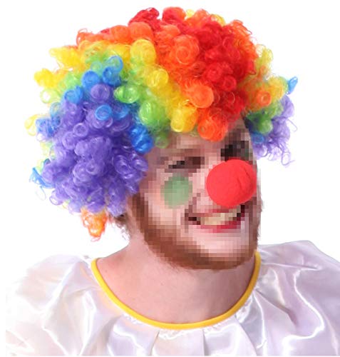 Baanuse Payaso Peluca y Nariz, para Adulto Niños Halloween Clown Cosplay