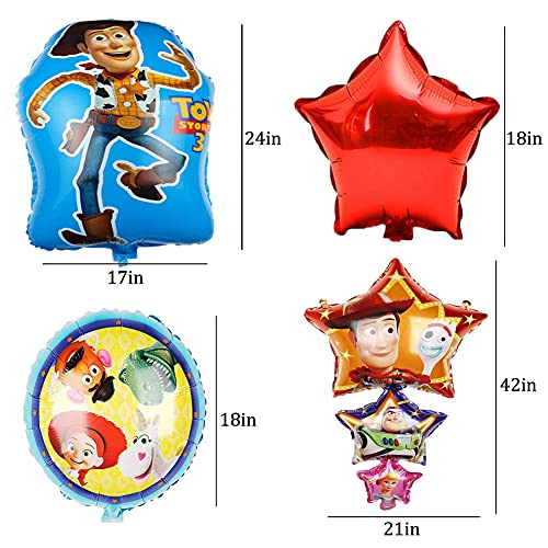 Babioms Globo de Toy Story, 9 pcs Toy Story Globo de Helio,Globos Toy Story de Papel de Aluminio, Toy Story Globos Fiesta,Suministros de Decoración de Cumpleaños Para Niños