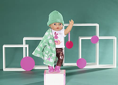 BABY born Deluxe Abrigo de muñeca de 43 cm - Fácil para manos pequeñas, Promueve la empatía y las habilidades sociales, Edad a partir de 3 años, Incluye chaqueta, mallas y más