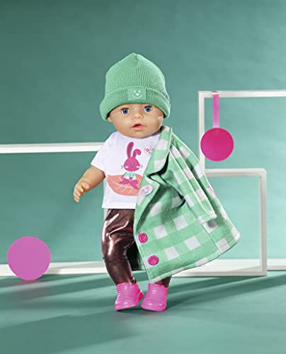 BABY born Deluxe Abrigo de muñeca de 43 cm - Fácil para manos pequeñas, Promueve la empatía y las habilidades sociales, Edad a partir de 3 años, Incluye chaqueta, mallas y más