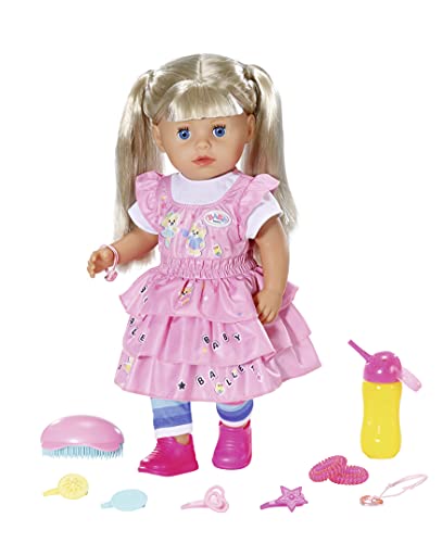 BABY born Kindergarden Little Sister - Muñeca de 36 cm con 7 funciones y ropa, Para manos pequeñas, Promueve la empatía y las habilidades sociales, Para niños a partir de 2 años