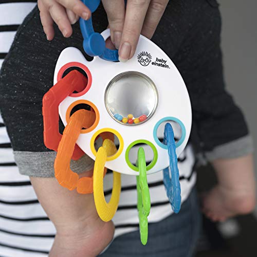 Baby Einstein Sonajero equipado con 5 anillos de dentición en diferentes formas, sin BPA.