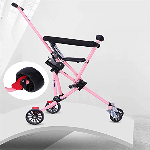 Baby Trike Carrito para niños, bicicleta plegable, cochecito de para exteriores, diseño de un paso, ligero, para viajes en avión, para niños de 2 a 5 años s para niños de 1 a 3 años Happy house