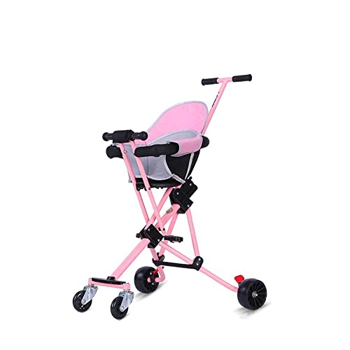 Baby Trike Carrito para niños, bicicleta plegable, cochecito de para exteriores, diseño de un paso, ligero, para viajes en avión, para niños de 2 a 5 años s para niños de 1 a 3 años Happy house