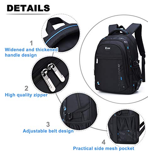 BAIJIAWEI - Niños Mochila para Cole Impermeable Resistente con Correas Transpirable Mochila Escolar para Adolescentes Vuelta al Cole Backpack for School - 35 L - Azul