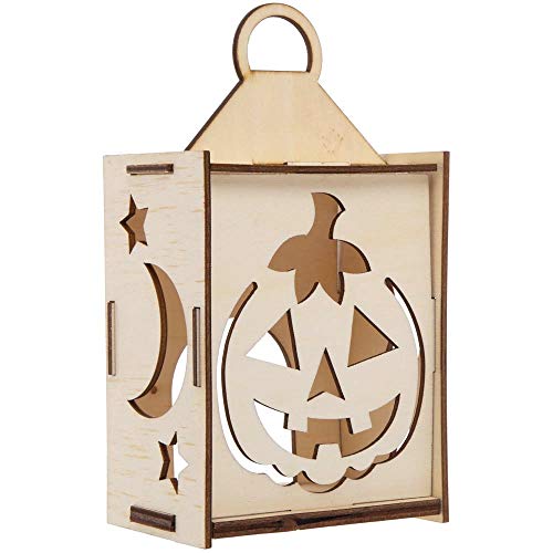 Baker Ross AX241 Kit De Linternas De Halloween De Madera - Paquete De 3, Para Que Los Niños Decoren Y Exhiban Durante La Temporada De Truco O Trato