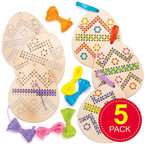 Baker Ross Kits Punto de Cruz de Madera Huevo de Pascua Set para niños (paquete de 5)