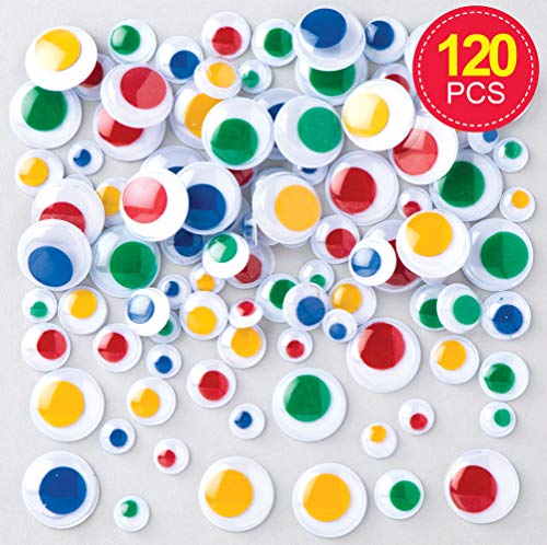 Baker Ross- Ojos móviles autoadhesivos de Colores (Pack de 120) para Manualidades Infantiles