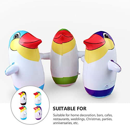 balacoo 4 pingüinos hinchables de juguete para piscina, divertido globo de pingüino para niños, cumpleaños, fiestas, accesorios, color aleatorio