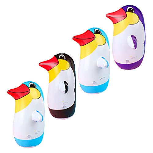 balacoo 4 pingüinos hinchables de juguete para piscina, divertido globo de pingüino para niños, cumpleaños, fiestas, accesorios, color aleatorio