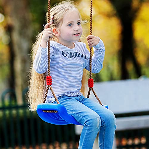 Balancín de jardín, balancín para niños, para interior y exterior, con asiento de balancín, altura ajustable, antideslizante, color azul