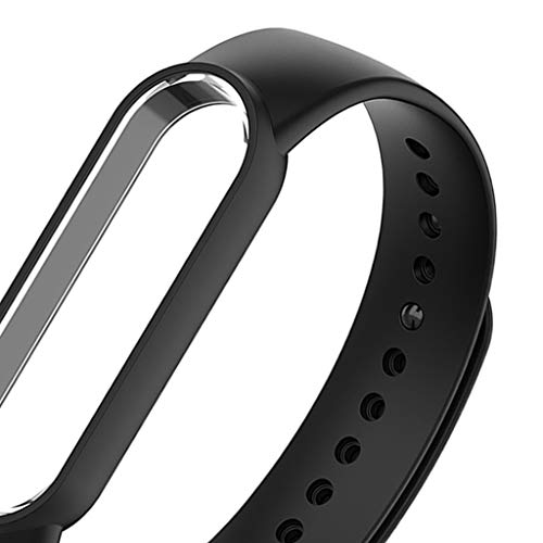 balikha 2X Pulsera de Goma Suave con Banda de Silicona Negra de Repuesto para Xiaomi MI Band 5