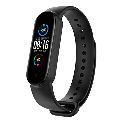 balikha 2X Pulsera de Goma Suave con Banda de Silicona Negra de Repuesto para Xiaomi MI Band 5