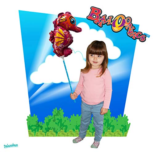 Ballooniacs - Globo Lleno de Aire con Forma de Caballito de Mar de Deluxebase. Colorido Globo Inflable Reutilizable Ideal para Decorar Fiestas Infantiles