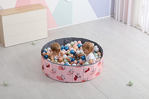 bamitus - Piscina de Bolas Plegables para Bebe y Niños para Jugar Arenas y Juguetes, 120 cm Diámetro, Diseño Impreso (Monstruito Gris, 120x30 cm)