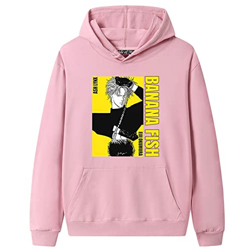 Banana Fish Sudadera con Capucha Anime Ash Lynx Eiji Okumura Disfraz de Cosplay Impreso Pullover Sudadera de Manga Larga Chaqueta Tops para Mujeres Hombres