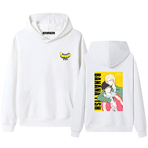 Banana Fish Sudadera con Capucha Ash Lynx Eiji Okumura Cosplay Disfraz Sudadera de Manga Larga Casual Anime Cosplay Suéter Jersey para Unisex