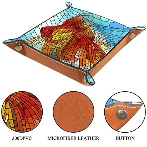 Bandeja plegable cuadrada de pescado de mar bandeja rodante de dados para juegos de dados de Dnd, caja de almacenamiento del titular de la llave del caramelo de la cacerola 6.3 x 6.3 pulgadas