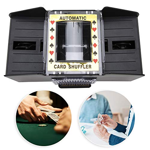 Barajador automático de Cartas, barajador automático de Cartas para barajador de Cartas de póquer de 2/4/6 Cubiertas, barajador de Cartas eléctrico de bajo Ruido y baraja de 1 a 4 Barajas de Cartas