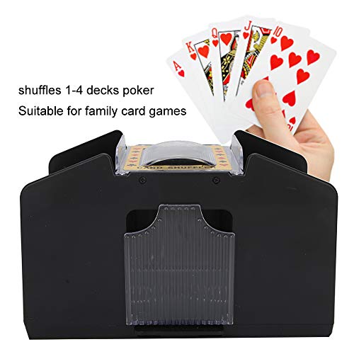 Barajador automático de Cartas, barajador automático de Cartas para barajador de Cartas de póquer de 2/4/6 Cubiertas, barajador de Cartas eléctrico de bajo Ruido y baraja de 1 a 4 Barajas de Cartas