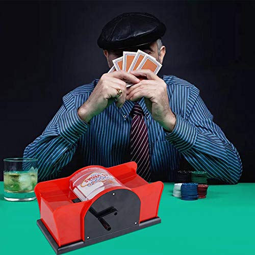 Barajador de cartas de 2 cubiertas, barajador de cartas manual, barajador de cartas de casino, barajador de cartas manual para el juego de blackjack doméstico, póquer, trucos de magia, silencios