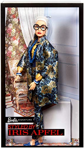 Barbie Collector Muñeca diseñada por Iris Apfel, look estampado (Mattel FWJ28)