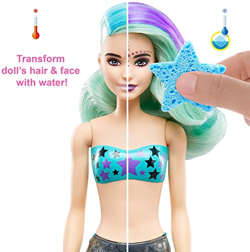 Barbie Color Reveal, muñeca que revela sus colores con agua, incluye ropa y accesorios (Mattel GTP43)