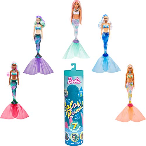 Barbie Color Reveal, muñeca que revela sus colores con agua, incluye ropa y accesorios (Mattel GTP43)