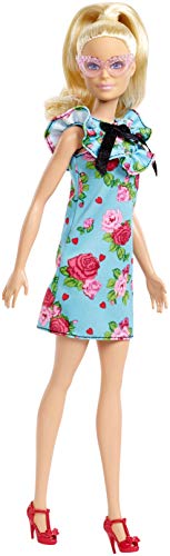 Barbie Fashionista, muñeca 32cm, look vestido floral retro con cabello rubio (Mattel FJF52)