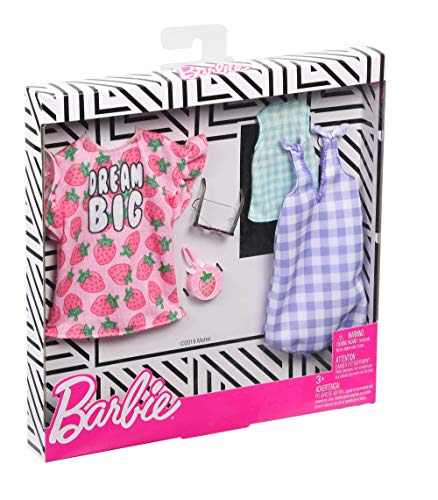 Barbie Pack de Accesorios de Moda Vestido con Estampados de Fresas (Mattel GHX61) , color/modelo surtido