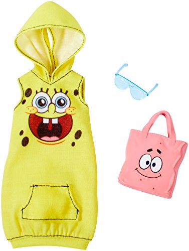 Barbie Ropa: Bob Esponja vestido amarillo con capucha para muñeca Barbie, regalo para niños de 3 a 8 años