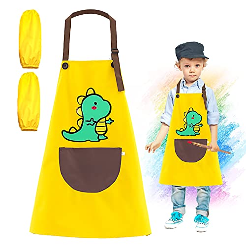 Bata De Pintura para Niños, Delantal de Pintura para Niños Impermeable, Delantal para Manualidades Bata de Tinta para Niños, Bata de Pintura para Niños de 7 8 9 10 11 12 Años