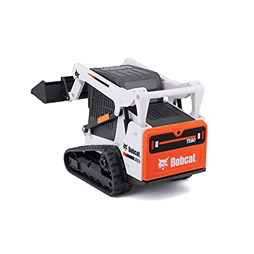 Bauer Spielwaren Tech R/C Bobcat T590 - Bobcat teledirigido con Pala móvil, Mando a Distancia para Juegos, a Partir de 5 años, 19 cm, Color Blanco y Negro (582183)