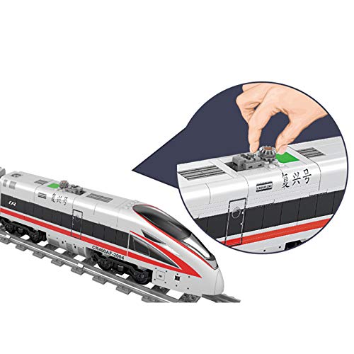 BAXT Tren de tren técnico de alta velocidad, 647 piezas, tren de alta velocidad con luces y rieles, tren de personas de alta velocidad, compatible con tren Lego City – dinámico