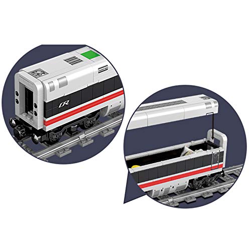 BAXT Tren de tren técnico de alta velocidad, 647 piezas, tren de alta velocidad con luces y rieles, tren de personas de alta velocidad, compatible con tren Lego City – dinámico