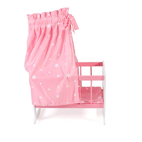 Bayer Chic 2000 - 515 88 – Cuna para muñecas de hasta 46 cm, Cama de muñecas, Mueble de muñecas, Estrellas Rosas