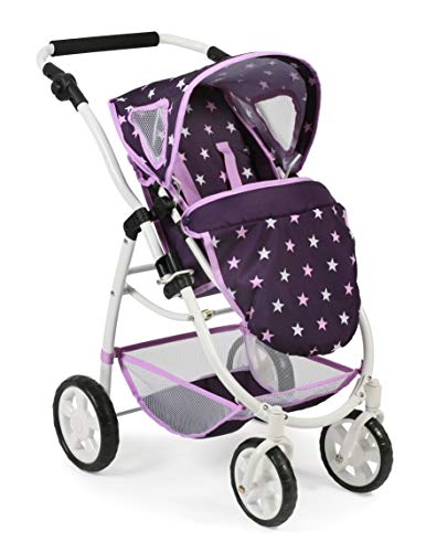 Bayer Chic 2000 637 71 Emotion - Cochecito para muñecas 3 en 1, diseño de estrellas, color lila