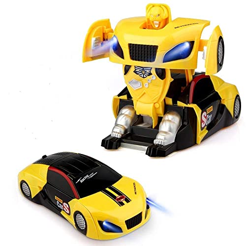 Baztoy Coche teledirigido Transforma robot juguete infantil RC coche niño niña doble modo de rotación 360 ° Stunt Coche Escalada función mando a distancia vehículos juegos interiores regalos